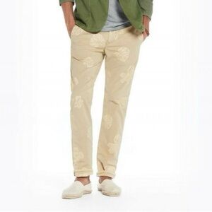 Scotch Soda Warren Floral Men's Beige Leaf Print Pants Sz 36